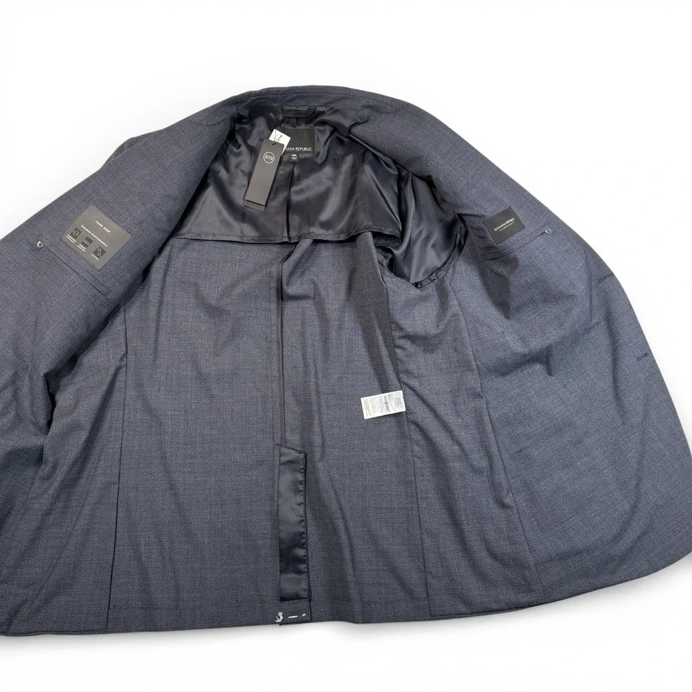 Banana‎ Republic Core Temp Blazer Mens 48L Slim Gray Wool Performance Jacket NWT